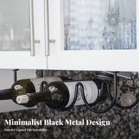 2 Pieces Under-Cabinet Beverage Rack Minimalist Bottle Holder Space-Saving Bar Furniture for Gift Presenters, Homeowners, Living Room, Kitchen