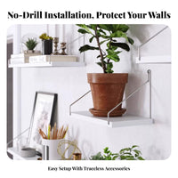 No-Drill Installation Single Floating shelf Space-Saving Wall Shelf Multi-Purpose Display Rack Strong Load-Bearing for Homeowners, Interior Decorators, Living Room, Bedroom, Bathroom, Entryway