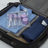 Travel Bottle Set for Cosmetics and Toiletries - Press Pump, Spray, and Cream Jars
