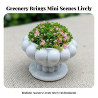 Miniature Potted Plant Dollhouse Flower Pot Realistic Detail Tiny Plant Model for Hobbyists, Adults, Fairy Garden, Craft Projects, Bookshelf
