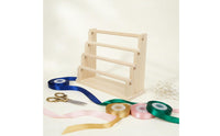 Desktop Jewelry Rack Sturdy and Tiered Hair Tie Organizer Easy Access Wooden Scrunchie Holder for Retail Display, Craft Room, Dresser