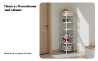 Space-Saving Vertical Shoe Rack Multi-Layer Design Storage Rack Easy Assembly Organizing Shelf Lightweight for Apartment Dwellers, Homeowners, Dorm Room, Entryway, Corner, Bedroom