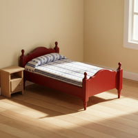 1:12 Scale Dollhouse Bed Wooden Dollhouse Single Bed Classic Furniture for Collectors, Hobbyists
