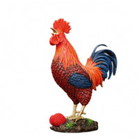 Cockerel Figurine Cockerel Statue Multicolor for Homeowners, Collectors, Home Decor, Display Cabinet, Housewarming