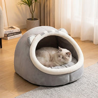 Cat Bed Fluffy Winter Warm Up to 5kg Senior Cat Compatible Gray M Size