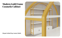 Cosmetic Product Shelving Sturdy & Stable Multi-Layer Display Shelf Luxurious Aura Gold Metal Display Stand for Adults, Bedroom, Living Room, Washroom