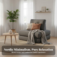 Nordic Aesthetic Modular Block Sofa Small Space Solution Upholstered Pillowy Couch Creamy Aesthetic Living Room Furniture Configurable Layouts for Apartment Dwellers, Young Adults, Interior Designers, Lounge Area