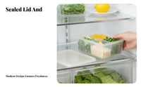 Draining crisper Box Stackable Lidded Produce container Clear View for Home Cooks