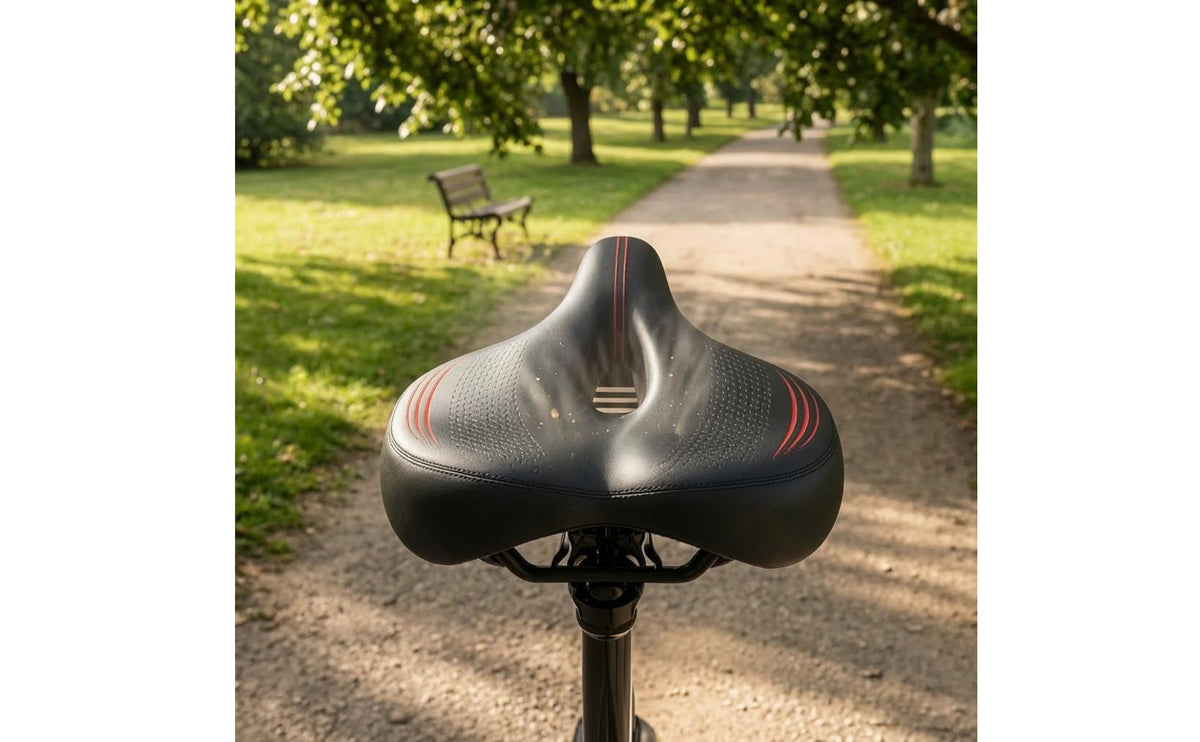 PU Leather Wide Bike Saddle Breathable Comfort Bike Saddle Widened Cycle Part Pressure Relief