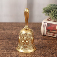 Hand Bell with Handle Embossed Metal Hand Bell Polished for Classrooms