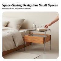 Nordic Design Nightstand with Storage Space-Saving Single-Drawer End Table with Shelf Integrated Handle Bedside Cabinet Easy Assembly for Apartment Dwellers, Homeowners, Adults, Bedroom, Small Spaces, Dorm Room