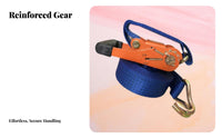 High Break Strength Cargo Strap with Double J Hooks Wear-Resistant Heavy Duty Ratchet Strap Long-Lasting for Movers, Trailers, Warehouses