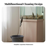 Aquarium Siphon Vacuum Multifunctional Fish Tank Gravel Cleaner Versatile Function Manual Water Changer Pump