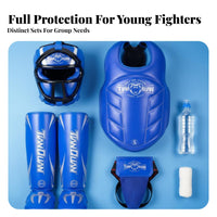 Thickened Padding Sanda Training Protection Kit Shock Absorbing Kids Boxing Safety Gear Set Adjustable Fit children's Kickboxing Protective Gear Set Lightweight for Young Athletes, Beginners, Dojo, Gym