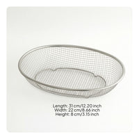 Fruit Basket Stainless Steel Wire Mesh Basket Oval for Home Organizers