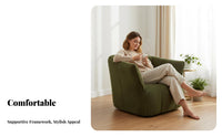 Light Luxury Single-Person Sofa signature design Upholstered Accent Chair Modern Design Armchair Soft Fabric Upholstery for Apartment Dwellers, Homeowners, Readers, Living Room, Balcony, Bedroom, perusing corner