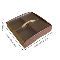 Divided Snack Tray Wood Grain Wooden Tray with Dividers Rectangular Platter for Hosts, Families, Parties, Coffee Table, Countertop