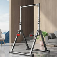 Pull-up Station with Folding Base Height Adjustable Standing Pull up Bar Freestanding Foldable Exercise Station for Home Gym, Apartment, Garage