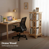 360-Degree Rotation Rotating Book Revolving Shelf Space-Saving Design Multi-Tier Revolving Book Revolving Shelf Large Capacity Bookshelf Stable Base for Students, Families, Adults, Study Room, Bedroom, Small Areas, Office