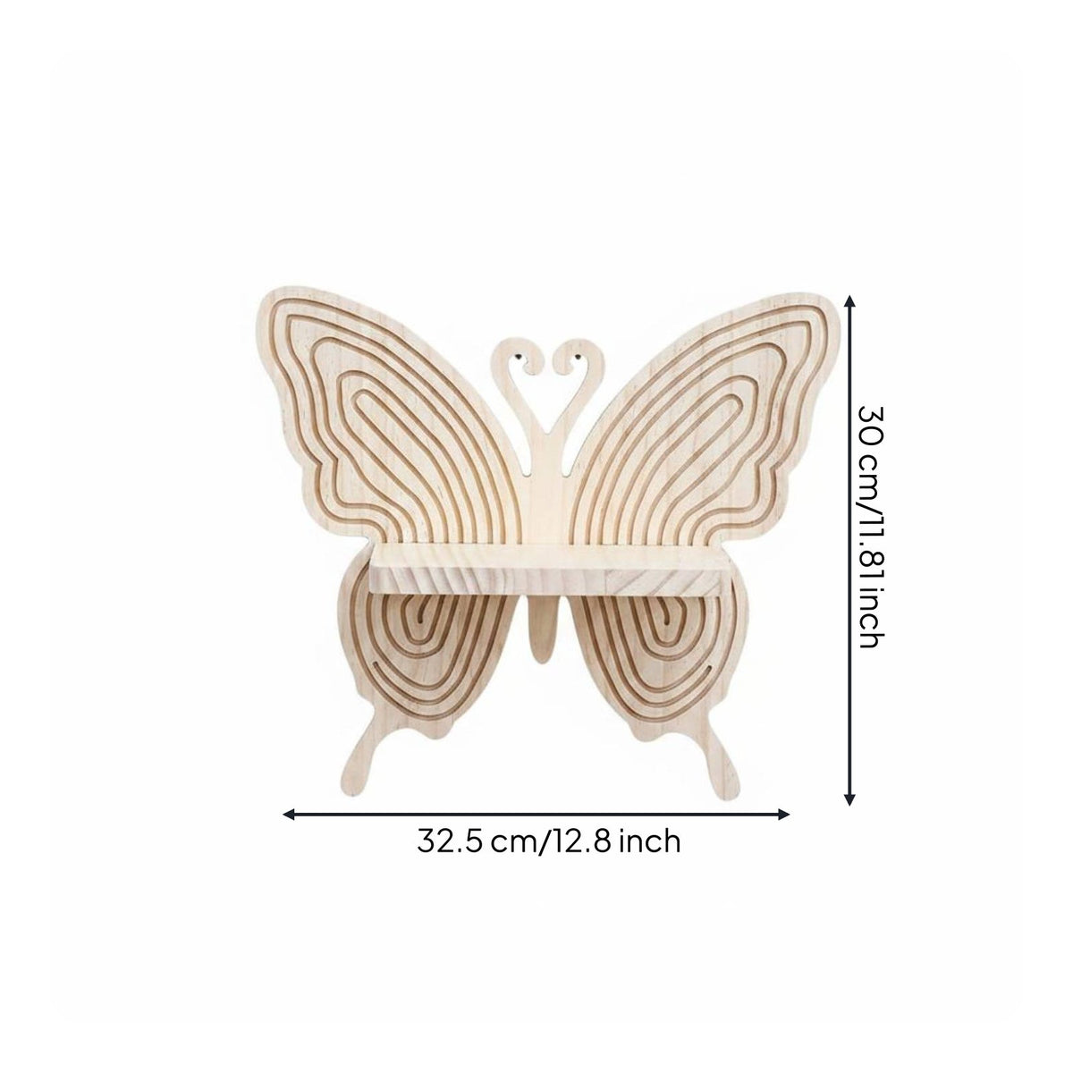 Boho Design Wooden Butterfly Shelf Easy Mounting Butterfly Wall Decor Shelf Lightweight Sturdy for Living Room, Bedroom, Office