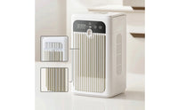 Compact Mini Evaporative Air Cooler Humidifying Desktop Cooler with Water Tank Rechargeable Mist Fan with Digital Display Quiet for Office Workers, Study Desk