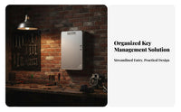 Lockable Design Wall-Mounted Key Cabinet Heavy-Duty Construction Wall-Mounted Key Lockbox Numbered Hooks Security Equipment Scratch-Resistant Finish for Property Managers, Authentic Estate Agents, Car Dealership, Apartment Complex, School
