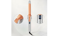 Ceramic Coating Curling Iron Anti-Scald Hair Curler with Clamp Adjustable Temperature Curling Wand Swivel Cord for Home Styling, Salon