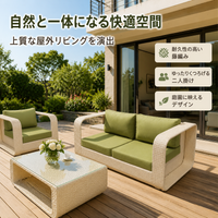 Outdoor Sofa, Garden Furniture, Black, 2-Seater, Modern Minimalist, Rattan Style