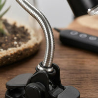 Timed Dimming Switch Clamp Basking Lamp Reflective Interior Gooseneck Basking Lamp Metal Body UK Plug for Reptiles, Pets