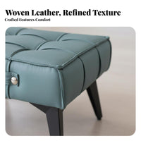 Light Luxury Design Round Upholstered Ottoman Multi-Functional Low Stool space-saving Size Footrest Padded Seat for aestheticaware Individuals, Apartment Dwellers, Homeowners, Living Room, Entryway, Bedroom, Vanity Area