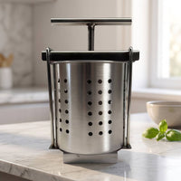 Manual Vegetable Press with Basket Compact Fruit Press with Stainless Steel Basket Rust-Resistant for Home Cooks