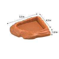Realistic Rock Feeding Dish, Tortoise Water Bowl, Crested Gecko Terrarium Dual-Purpose Food and Water Dish for Reptiles and Frogs
