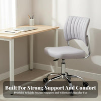 Height Adjustable Armless Swivel Task Chair Ergonomic Backrest Armless Rolling Chair Padded Cushion Office Furniture Compact Design for Students, Streamers, Telecommuting Workers, Study Room, Bedroom