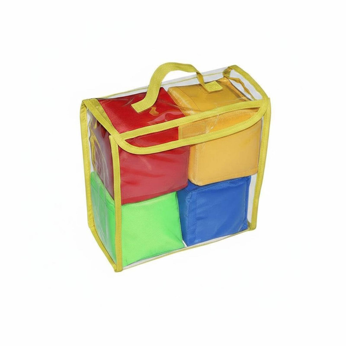 4 Pieces Includes Storage Bag Pocket Dice Set Create Your Own Game Educational Toy Multi-Colored Learning Blocks Soft and Safe for Classroom