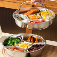 Silver Finish Stainless Steel Prep Tray Reusable Sectioned Food Container Easy to Clean Kitchen Item Dishwasher Safe