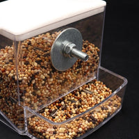 Automatic Bird Feeder and Parrot Feeder 2 Pack, Anti-Spill Bird Dispenser with Perch Tray, External Mount Cockatiel Feeder for Indoor Cage Use
