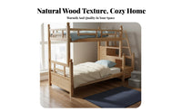 Cedar Wood Bunk Bed Space Saving Solid Wood Bunk Bed Full-Length Guardrails Bedroom Furniture for Kids, Adults, Small Apartment, Dormitory, Guest Room