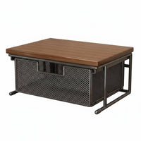 Printer Stand with Drawer Sturdy Desktop Printer Wooden Top Top Desktop Shelf for Study Room