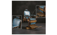 Barber Chair Model Vintage-Style Miniature Barber Chair Retro Collectible for Barbers, Bookshelf, Office Desk