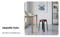 Soft Padded Seat Upholstered Tripod Stool Minimalist aesthetic Indoor Seating Multi-Functional Household Furniture Stackable Design for Students, residents, Adults, Small areas, Living Room, Bedroom, Entryway