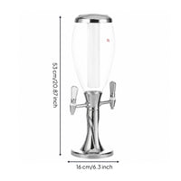 Countertop Two-spoutTap Beverage Dispenser Transparent Beverage Dispenser with Ice Column Stable Drink Dispenser with Tap Sturdy for Bartenders