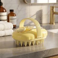 Hair Brush and Pet Hair Remover for Cat Grooming, Dog Shampoo Brush with Soft Silicone Bristles, Dog Bath Brush for Cat Bath, Oval No Handle