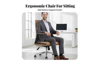 Ergonomic Rolling Seat Height Adjustable Highspine Support Rotating Chair With Armrests sturdyDuty Base for Conference Room
