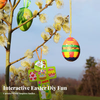 30 Sets Easter Sticker Scene Craft Creative Art Creative Craft Easter Cross Ornament Kit Party Favors for Kids, Classroom