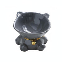 Wide Mouth Elevated Cat Bowl Easy to Clean Tilted Ceramic Pet Bowl Dishwasher Safe Tilted Pet Feeder for Cats, Small Dogs, Flat-Faced Pets