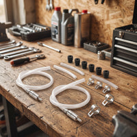 2 Pieces Transparent Brake Bleeder Hose Kit Flexible Brake Bleeder Hose with Check Valve Leak-Proof Long-Lasting for Garage