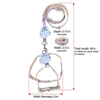 Cat Harness and Leash Set, Decorative Y-Style Small Dog Harness for Pet Walking, Adjustable Outdoor Equipment for Cat Walking Trips