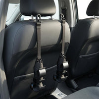 Woven Strap Seat-Back Umbrella Holder Molded Plastic Back-Seat Hanging Hook Multiple Slots Backseat Hanger Black