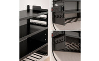 Space-Saving Power Tool Organizer Matte Black Wall-Mounted Tool Organizer Organized Drill Holder with Shelves Strong for Utility Room