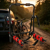 Black Rear-Mounted Bike Rack Red Plastic Car Bike Rack Securing Straps Cycle Carrier Padded Contact Points